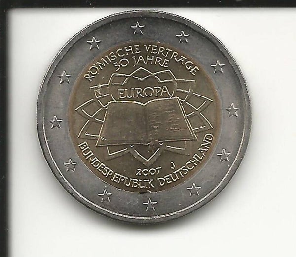2007 Germania 2€ 50° Anniversario trattati di Roma zecca J