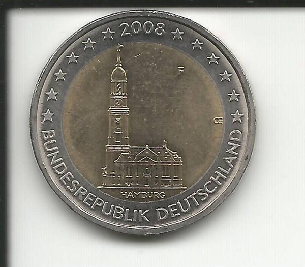 2008 Germania 2€ Cattedrale di Amburgo zecca F