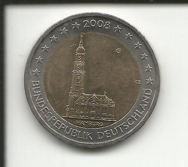 2008 Germania 2€ Cattedrale di Amburgo zecca G