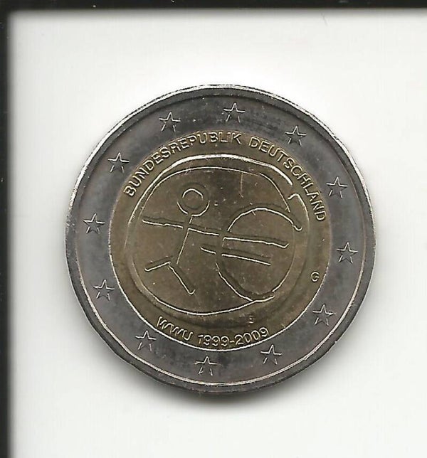 2009 Germania 2€ 10° anniversario dell' unione economica e monetaria zecca G