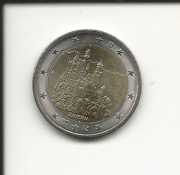 2012 Germania 2€ Castello di Neuschwanstein zecca J
