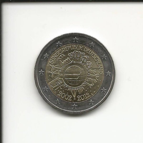 2012 Germania 2€ 10° Anniversario dell' Euro zecca A