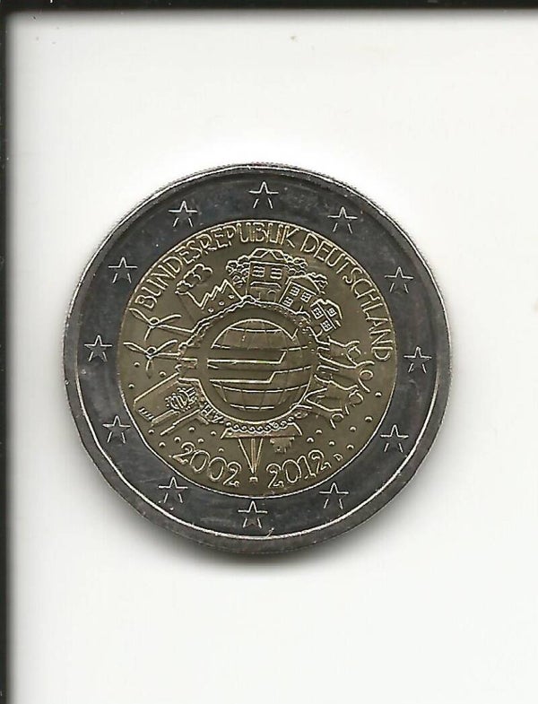 2012 Germania 2€ 10° Anniversario dell' Euro zecca D