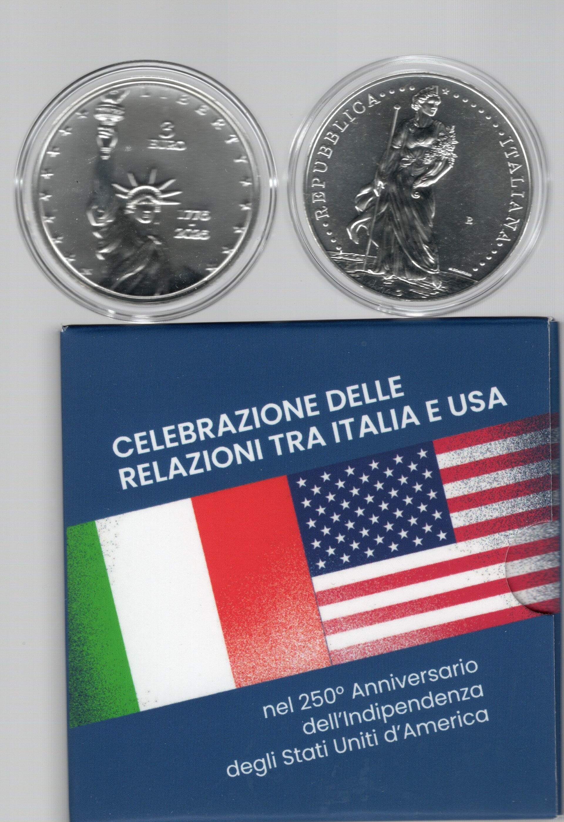 2026 Italia 3€ Relazioni tra Italia e USA oncia argento