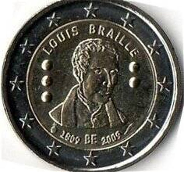 2009 Belgio 2€ 200° Nascita Louis Braille