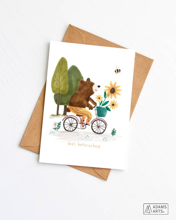 Beterschapskaart // Veel beterschap - zonnebloemen