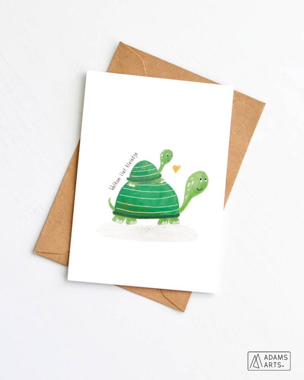 Geboortekaart // Welkom lief kleintje - schildpadden
