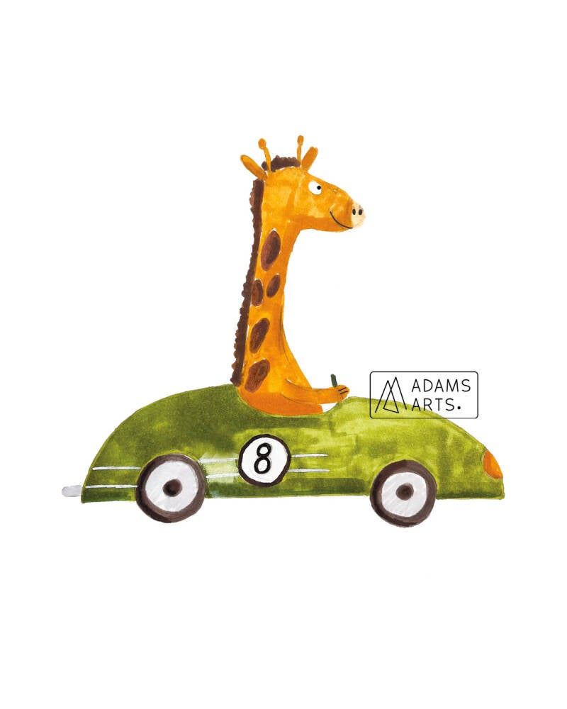 illustratie-op-maat-raceauto-giraf-annelien-adams-arts-standard-y1rozq.jpg