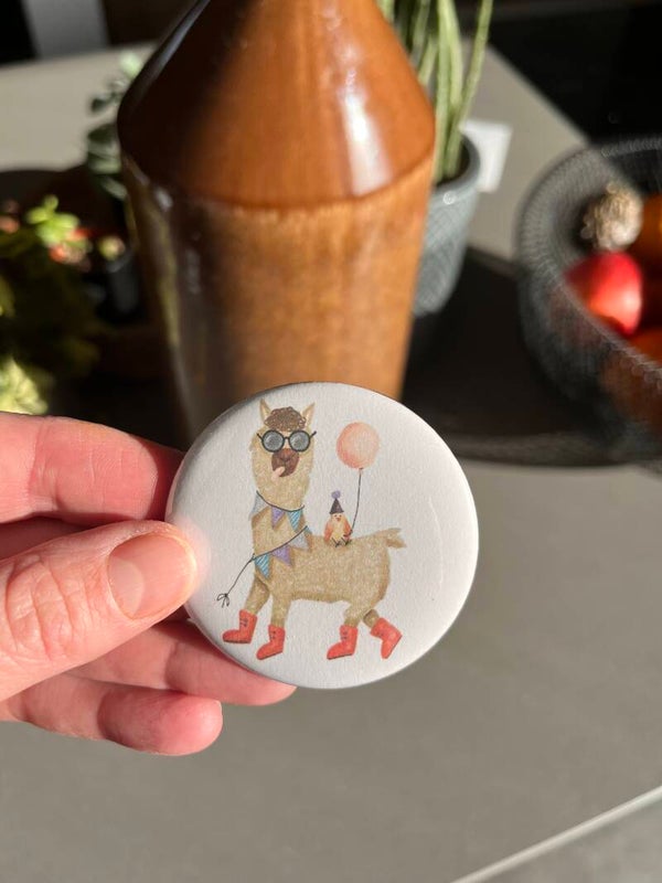 Magneet - feestende lama (56mm)
