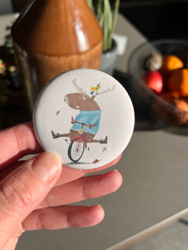 Magneet - rendier op fiets (56mm)