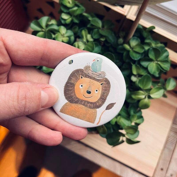 Magneet - leeuw en vogel (56mm)