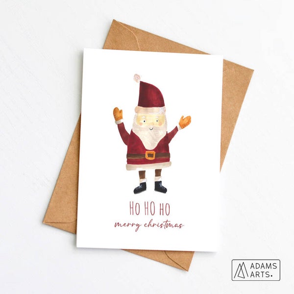 Kerstkaart // Ho ho ho merry christmas - kerstman