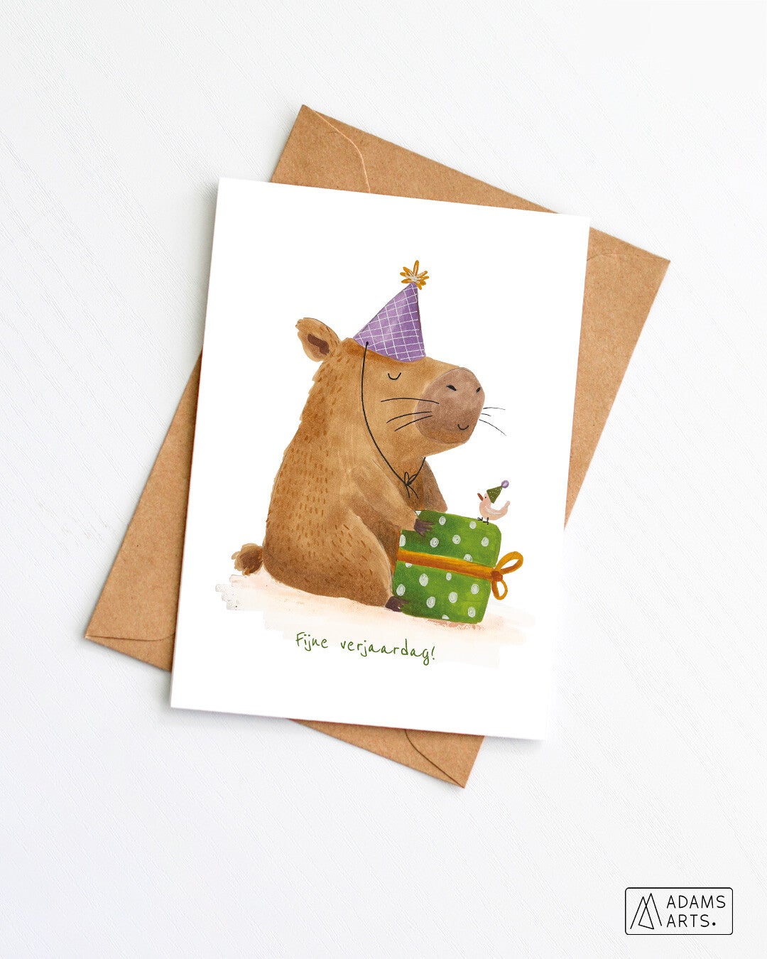Verjaardagskaart // Fijne verjaardag - capibara