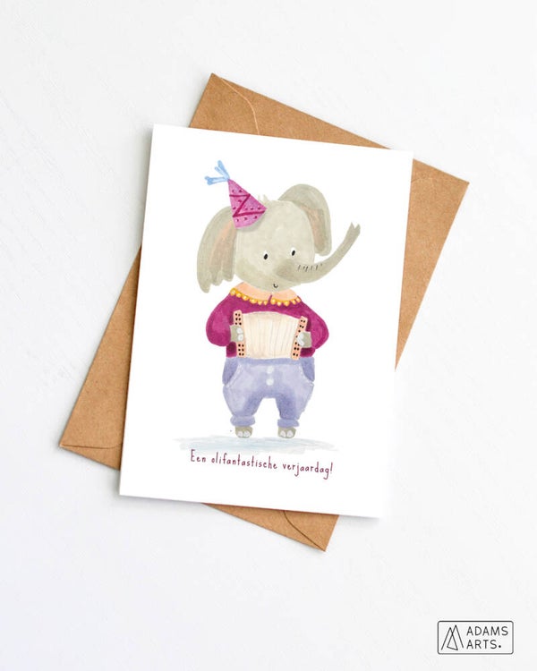 Verjaardagskaart // Een olifantastische verjaardag