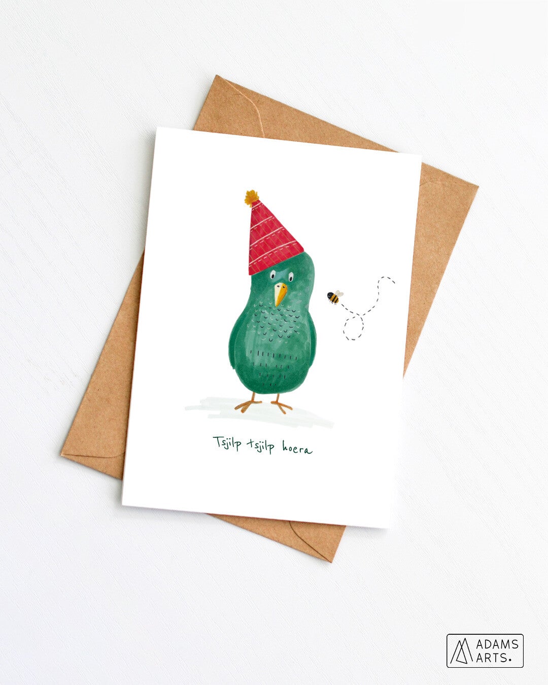 Verjaardagskaart // Tsjilp tsjilp hoera - vogel