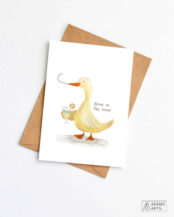 Verjaardagskaart // Goose on the loose