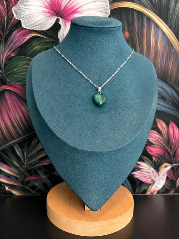 Collier malachite cœur
