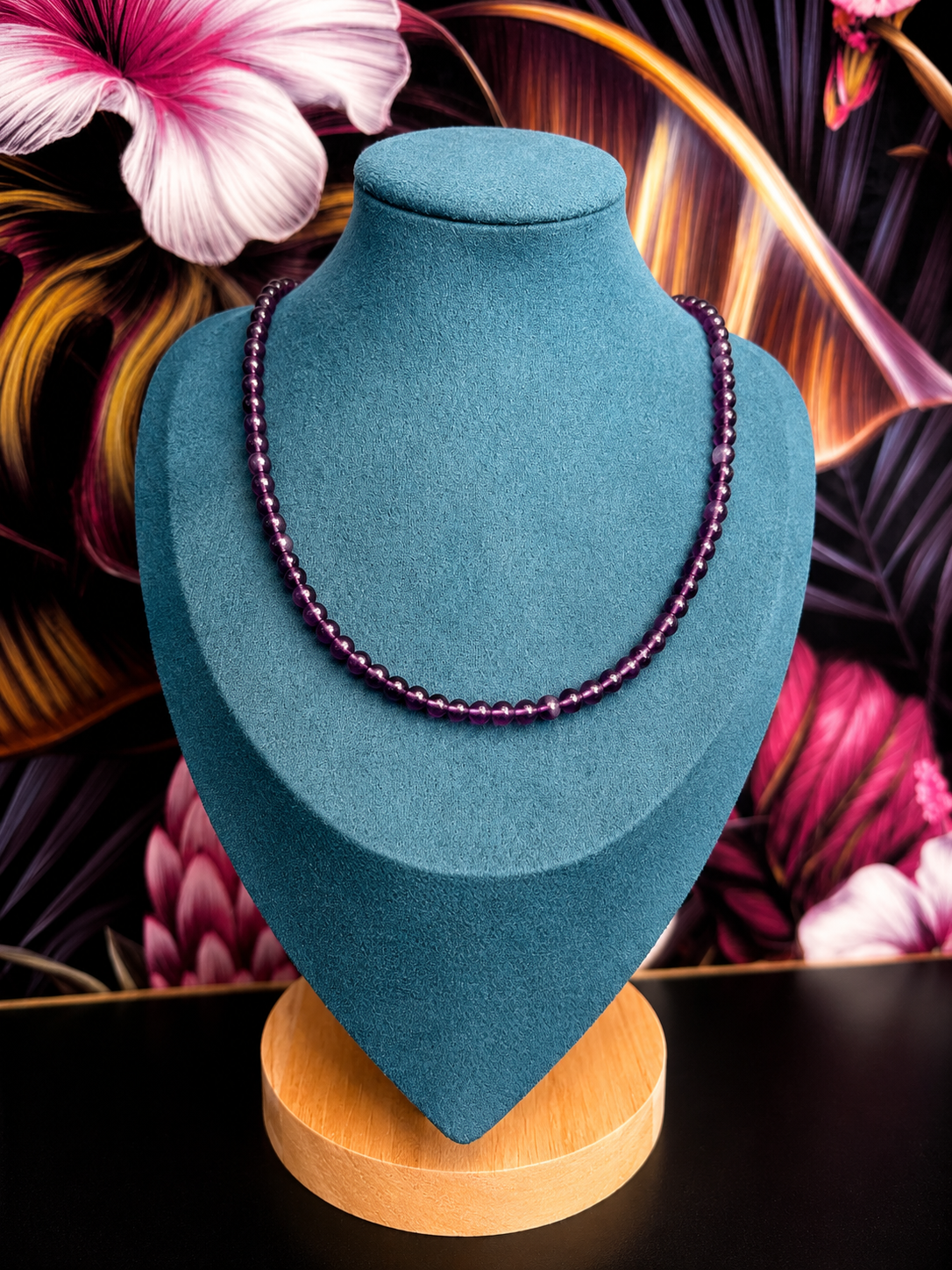 Collier Améthyste – Perles 4 mm – 55 cm