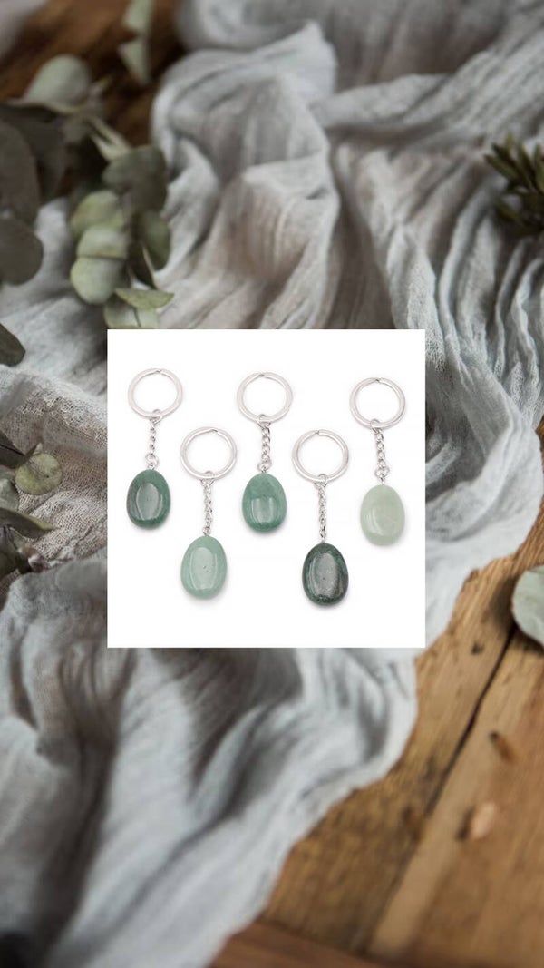 PORTE CLÉS AVENTURINE VERTE