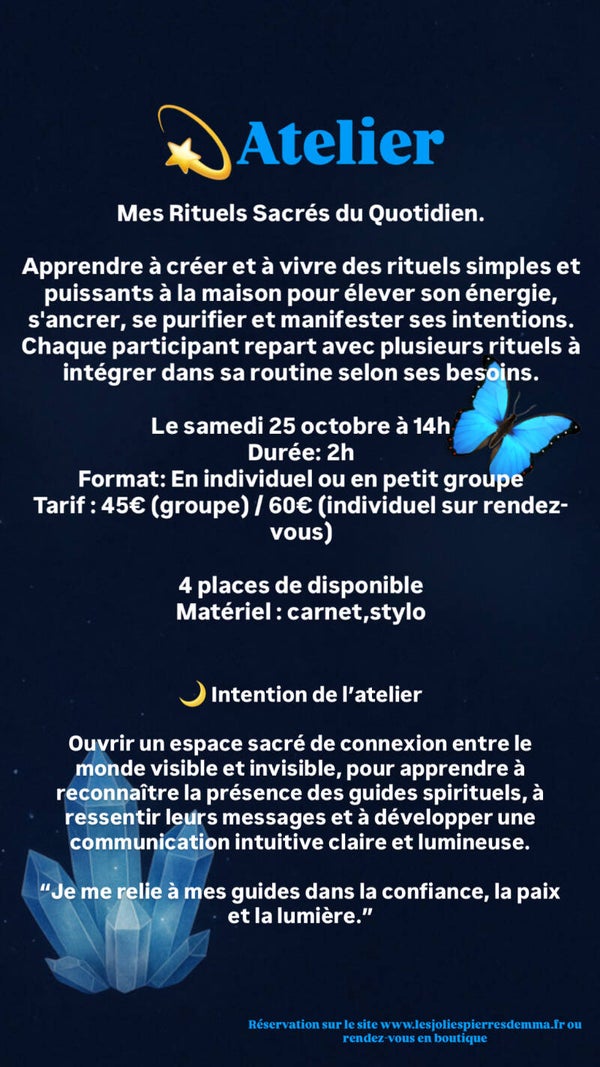Atelier les rituels sacrés du quotidien