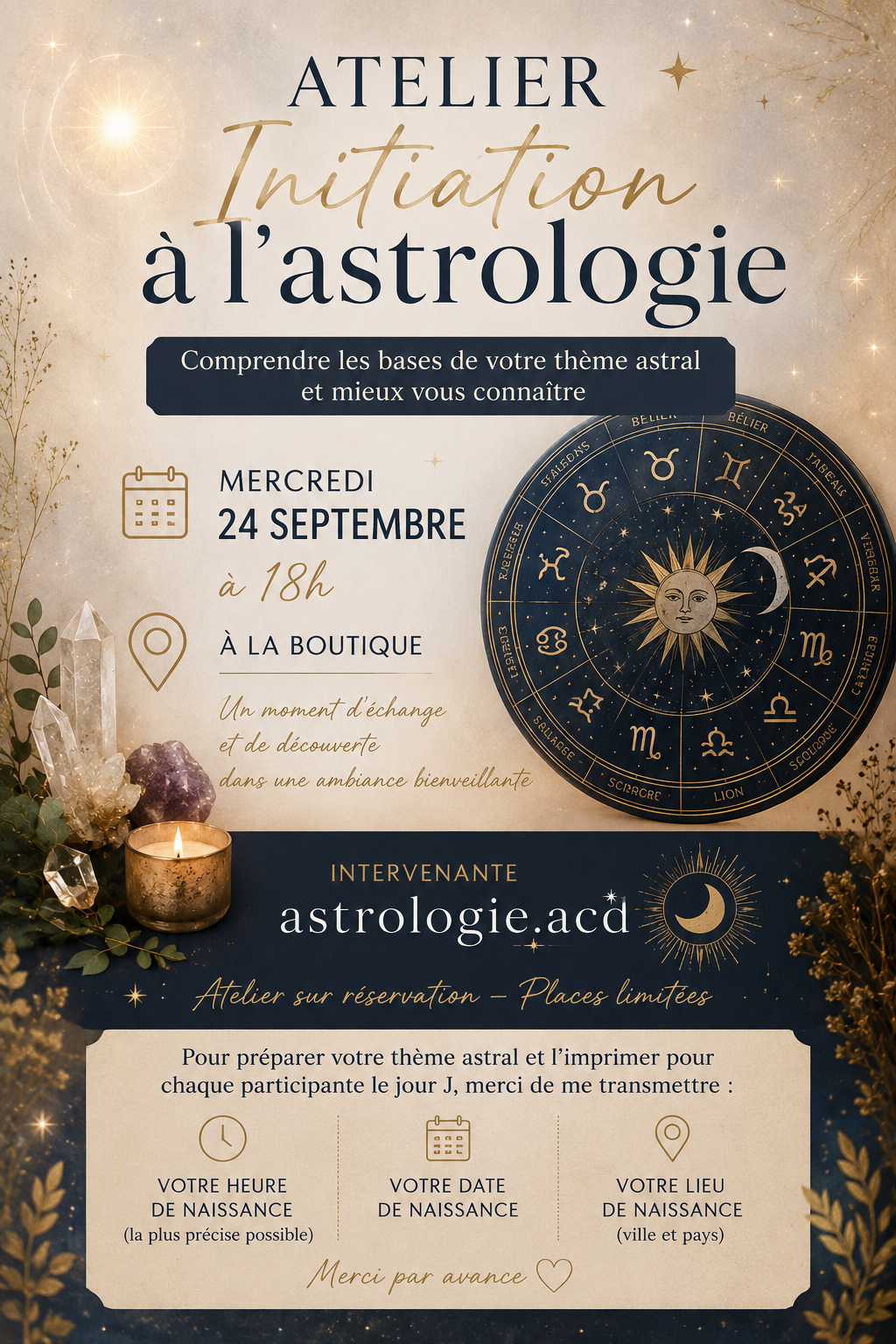 🌙 Atelier Initiation à l’Astrologie
