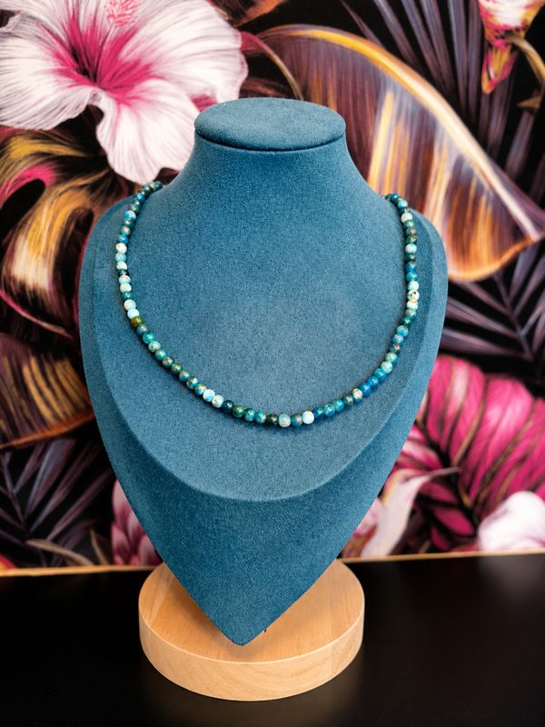 Collier Apatite – Perles 4 mm – 55 cm