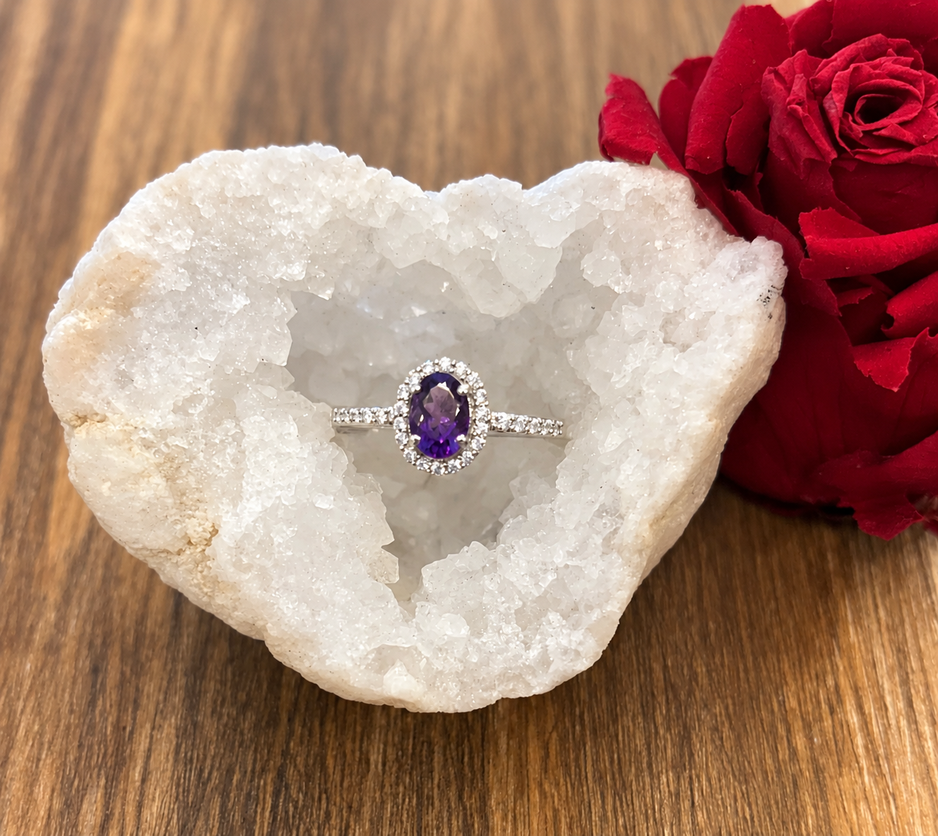 Bague Améthyste & Zircon – Argent