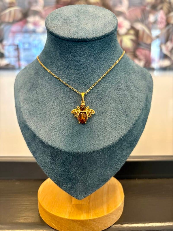 Collier Abeille Ambre