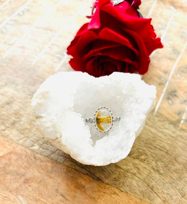 🌸Bague Quartz Rutile