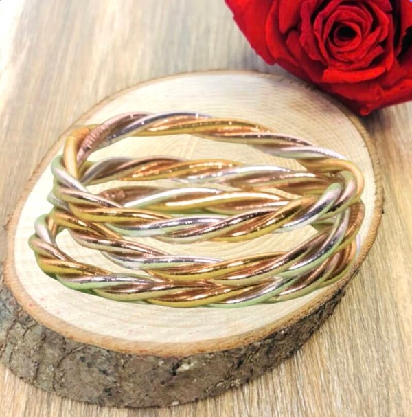 Bracelet Jonc Bouddhiste twist (Taille M)