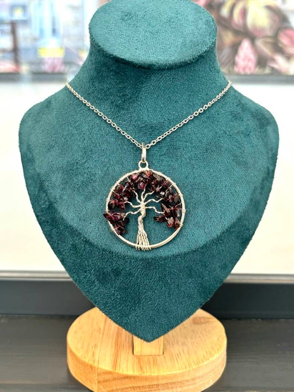 Pendentif arbre de vie Grenat