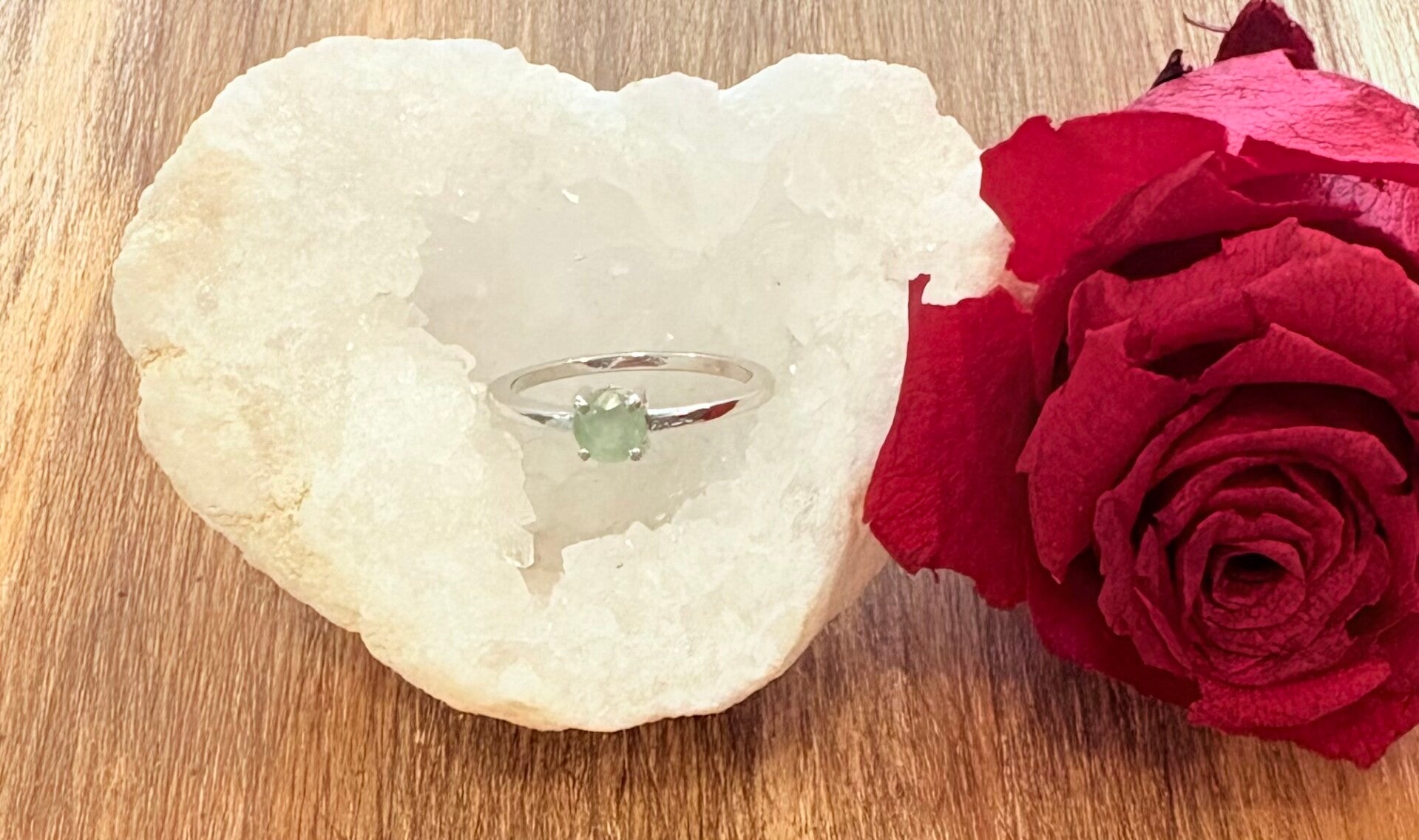 Bague en Argent & Aventurine Verte – Harmonie & Douceur