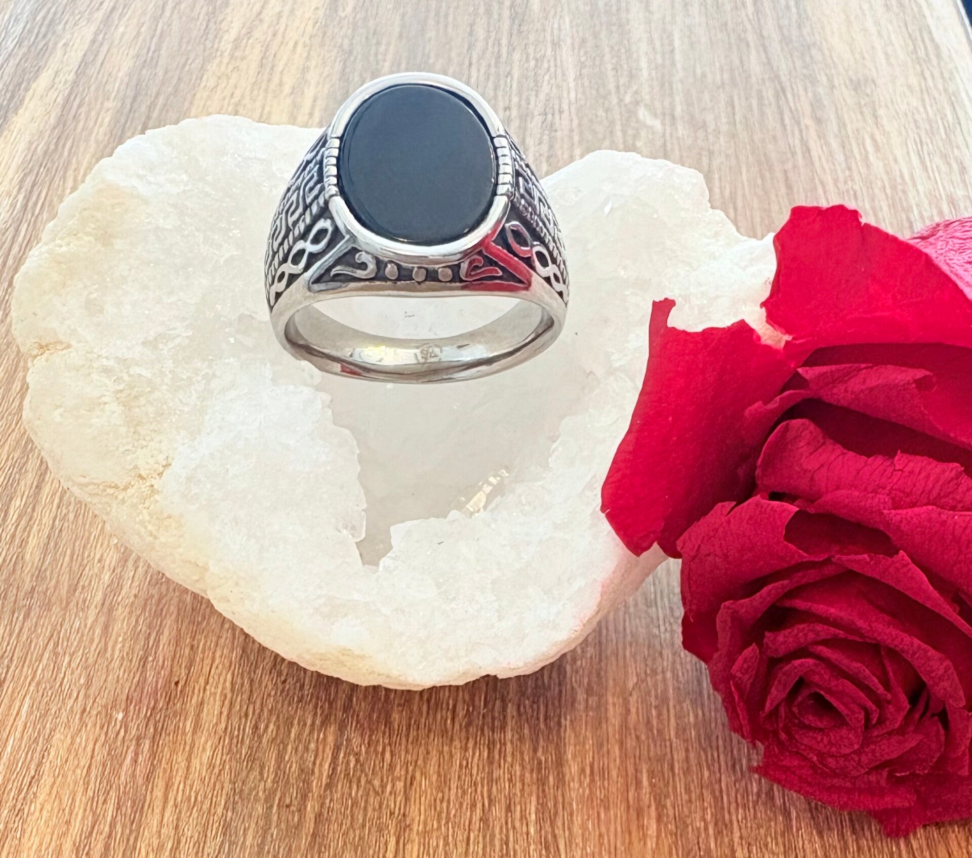 Chevalière en Argent & Onyx Noir