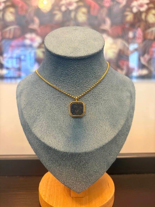Collier en Acier Inoxydable & Lapis-Lazuli – Confiance & Sagesse