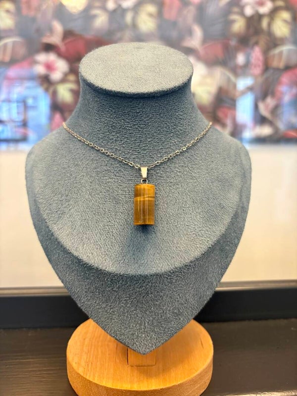 Collier en acier inoxydable œil du tigre protection courage confiance