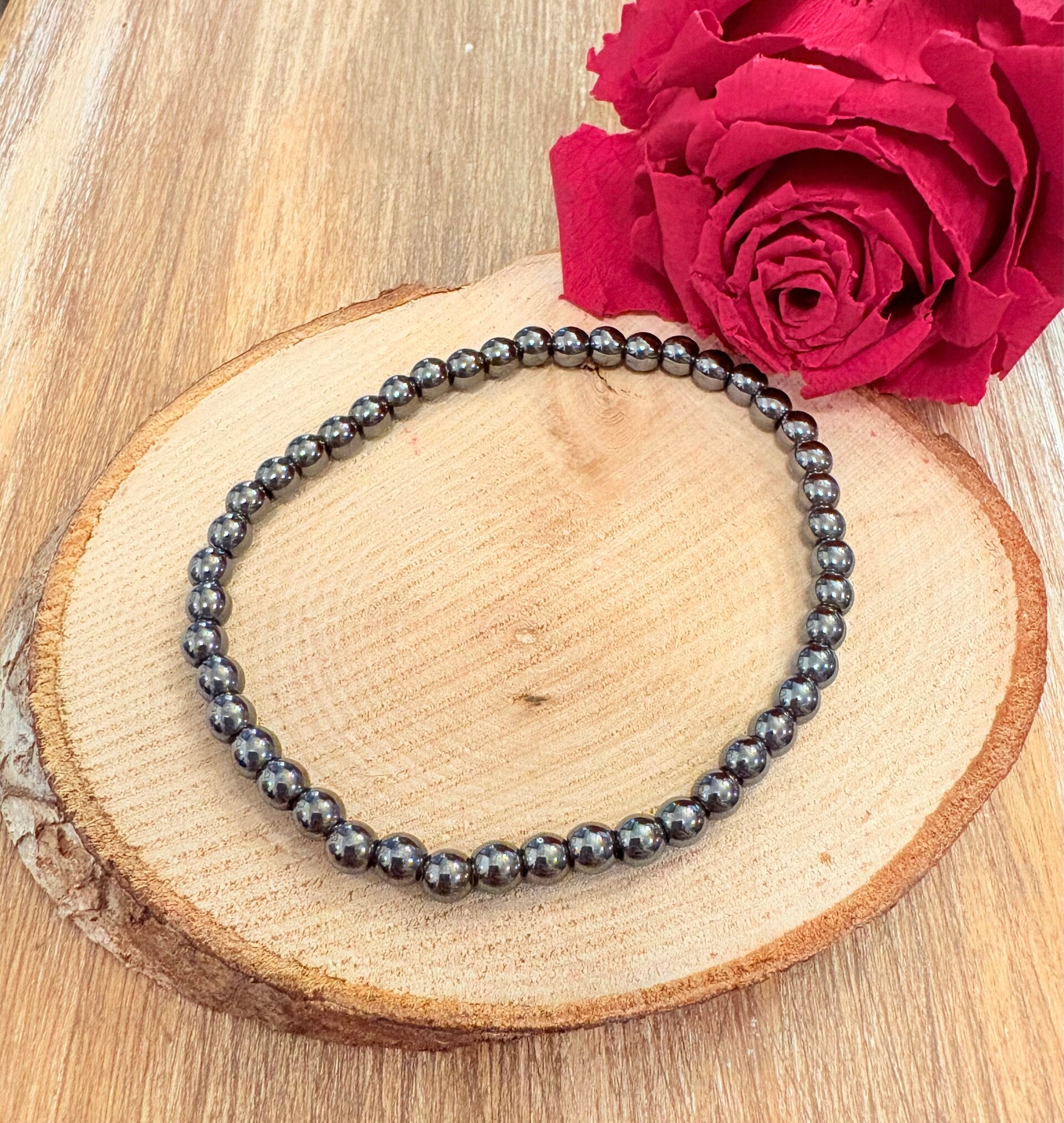 Bracelet Hématite – Perles 4 mm