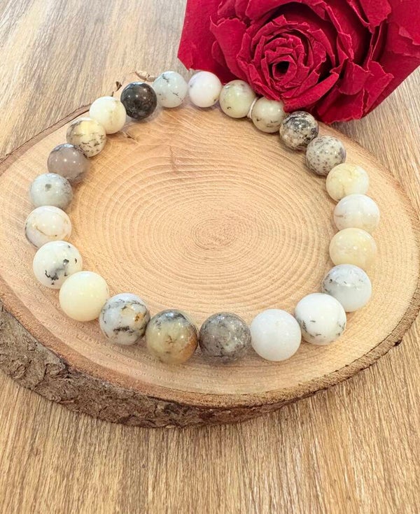 Bracelet Opale Dendrite – Perles 8 m