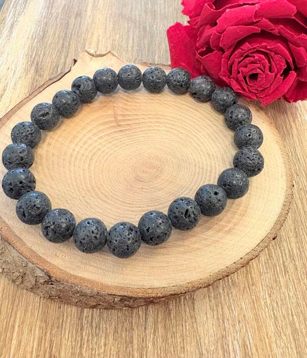 Bracelet Pierre de Lave – Perles 8 mm