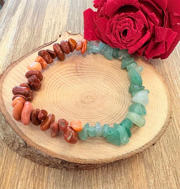 Bracelet Aventurine & Jaspe Rouge – Baroque