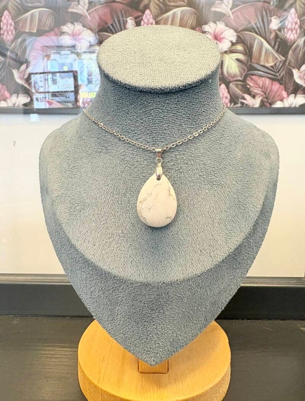 ✨ Collier goutte Howlite – Sérénité & paix
