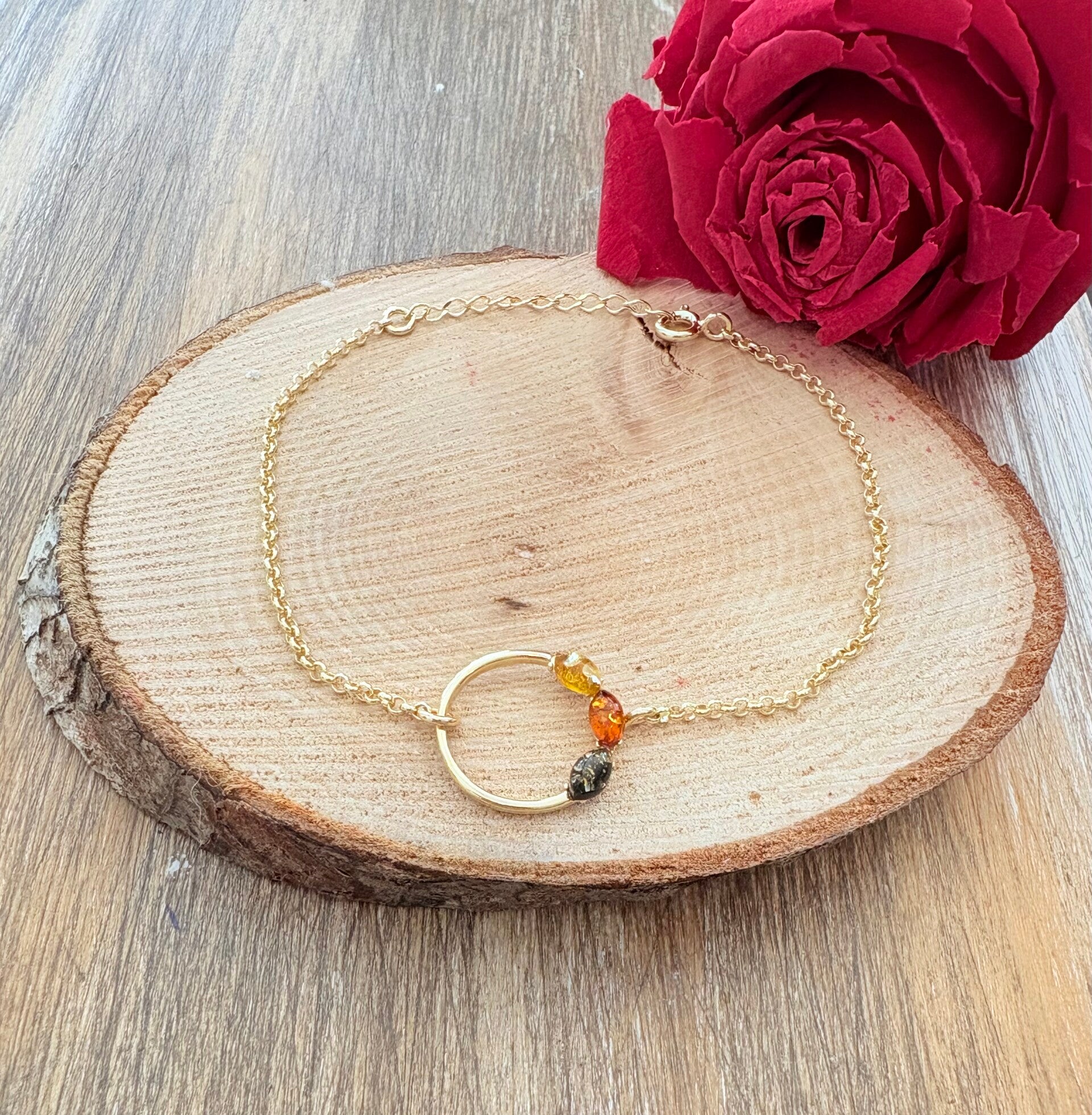 Bracelet Ambre Multicolore – Douceur & Énergie solaire