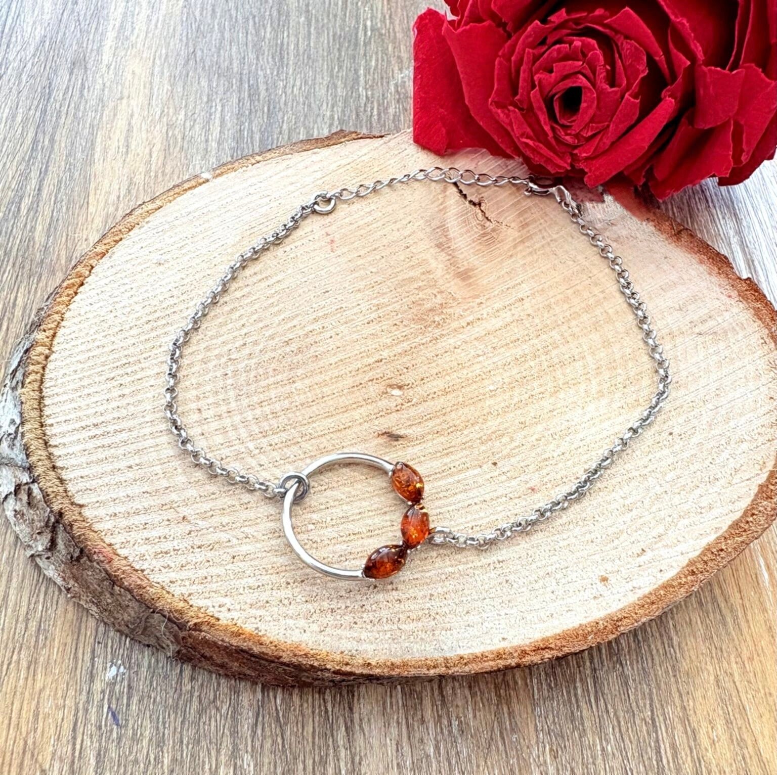 Bracelet Ambre Cognac – Chaleur & Ancrage