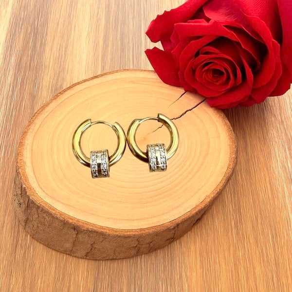 Boucles d’oreilles Zircon & Acier Inoxydable