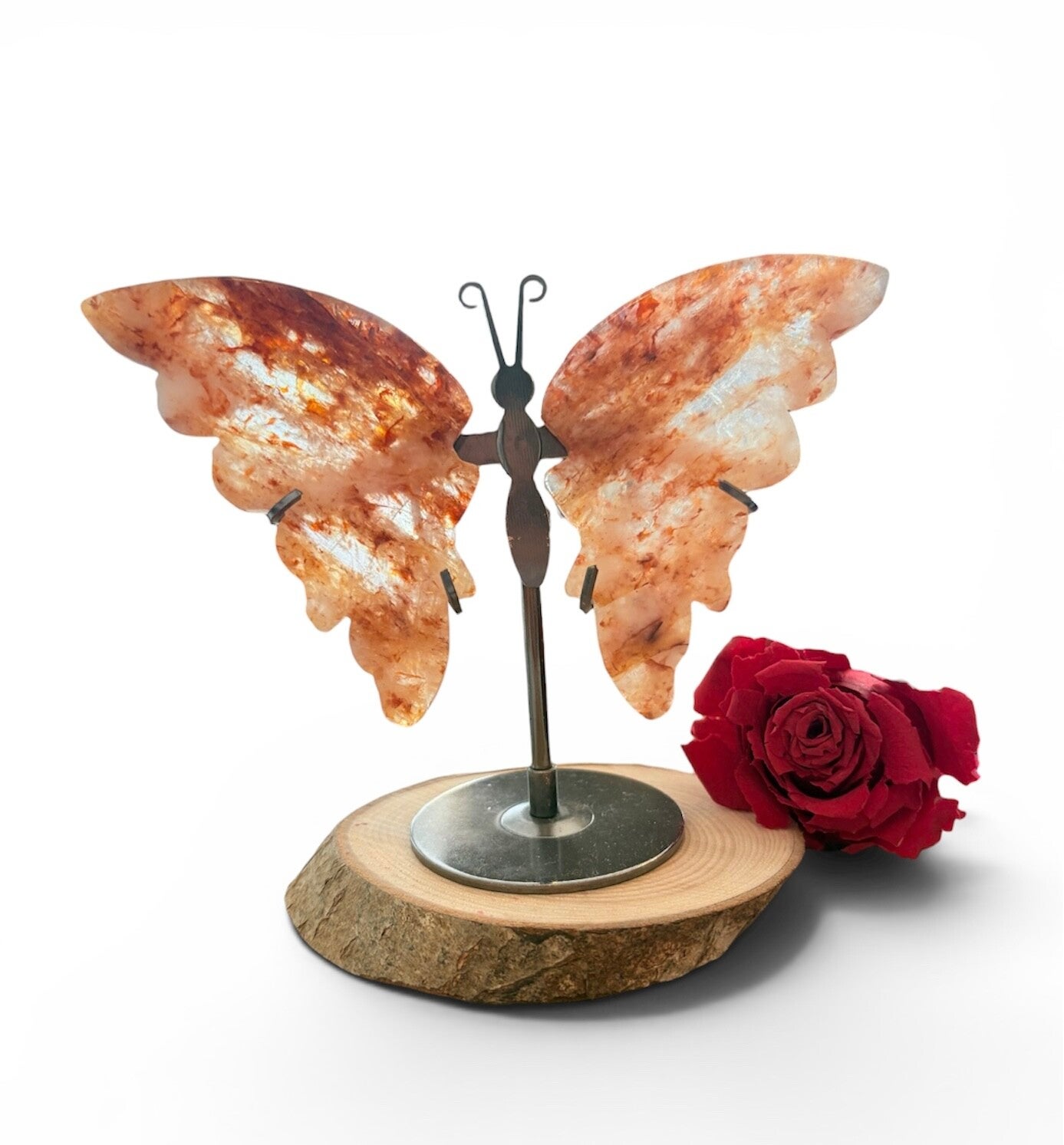 Papillon en Agate & Quartz