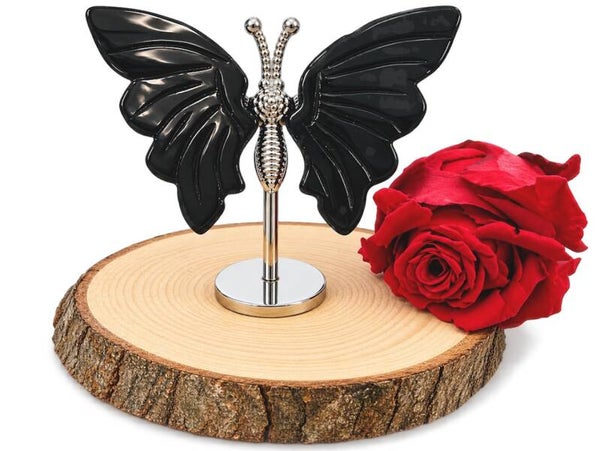 Papillon en obsidienne noir