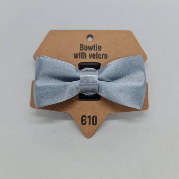 Strikje met velcro blauw grijs