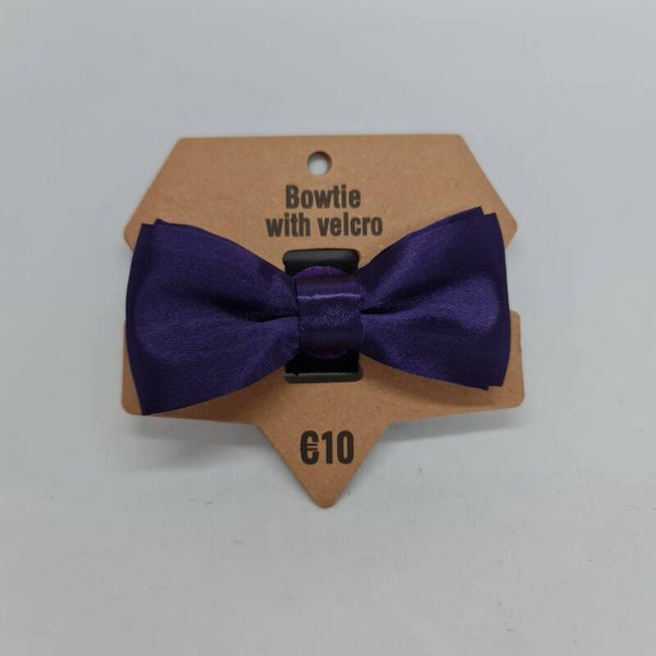 Strikje met velcro donker paars