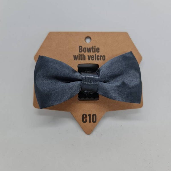 Strikje met velcro donker grijs