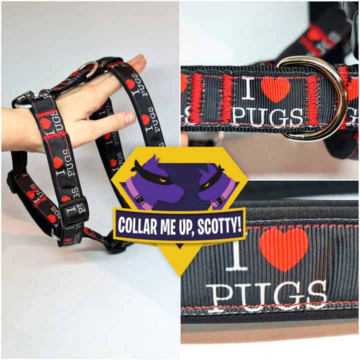 I love pugs Harnas