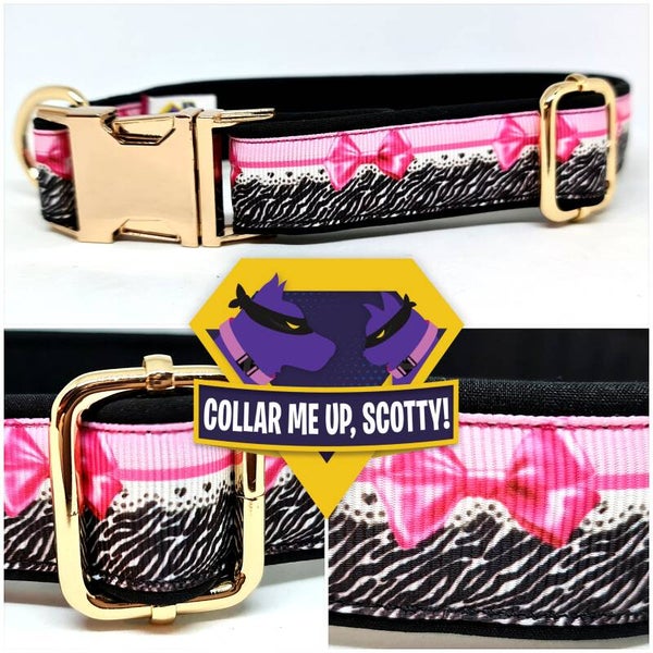 Roze strikje halsband